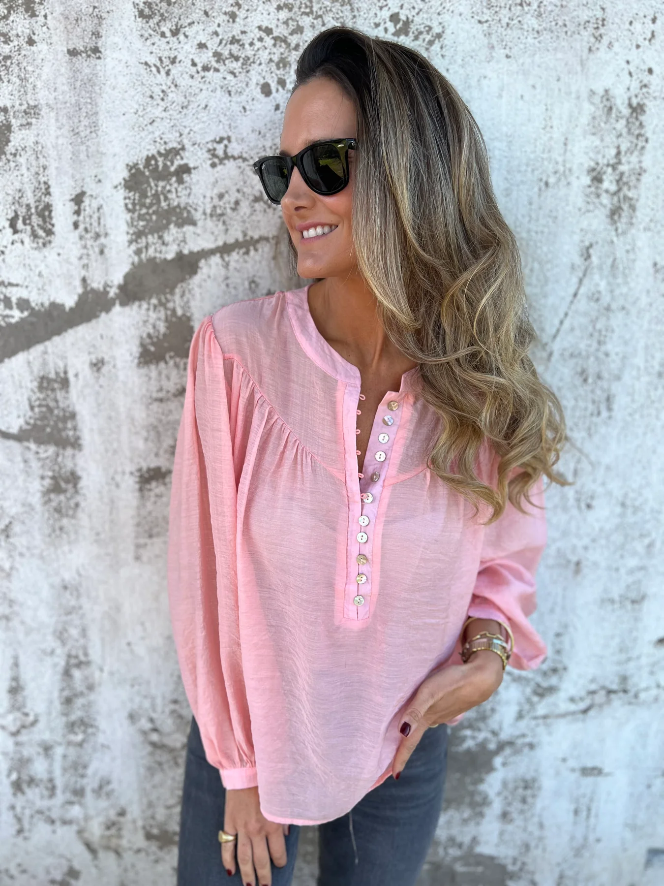 Casual Ice Silk Button Top