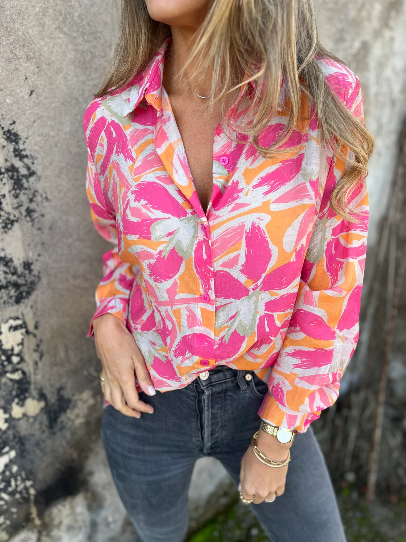 Women's Casual Button Chiffon Shirt