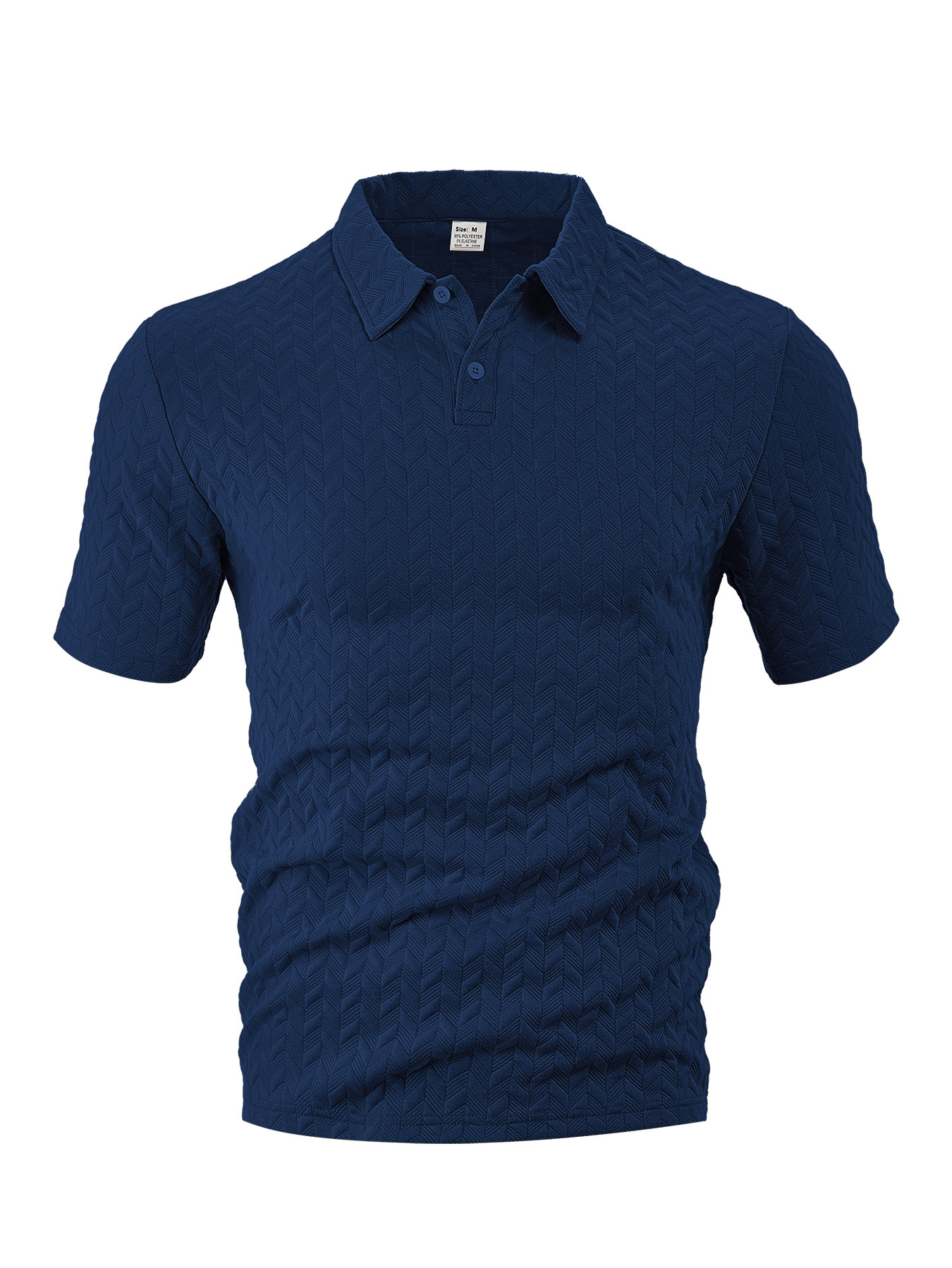 Casual solid color breathable jacquard POLO shirt