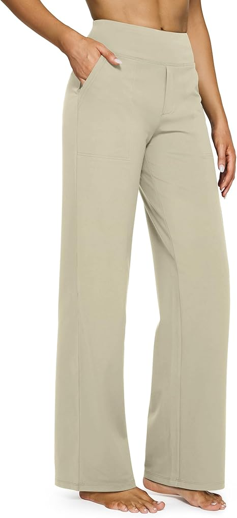 2026 New Women's Yoga Pants, Wide-Leg Pants, High-Waisted Elastic Casual Sports Pants with Pockets