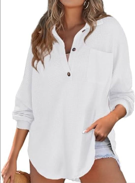 2024 New loose Waffle knit top