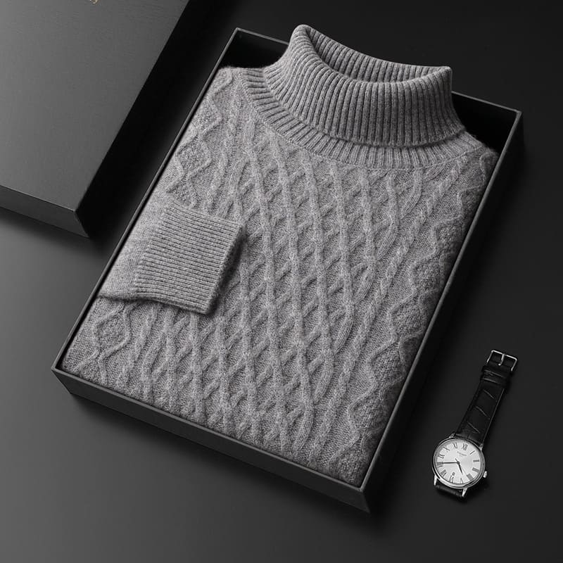 Men's Turtleneck Cashmere Knit Sweater
