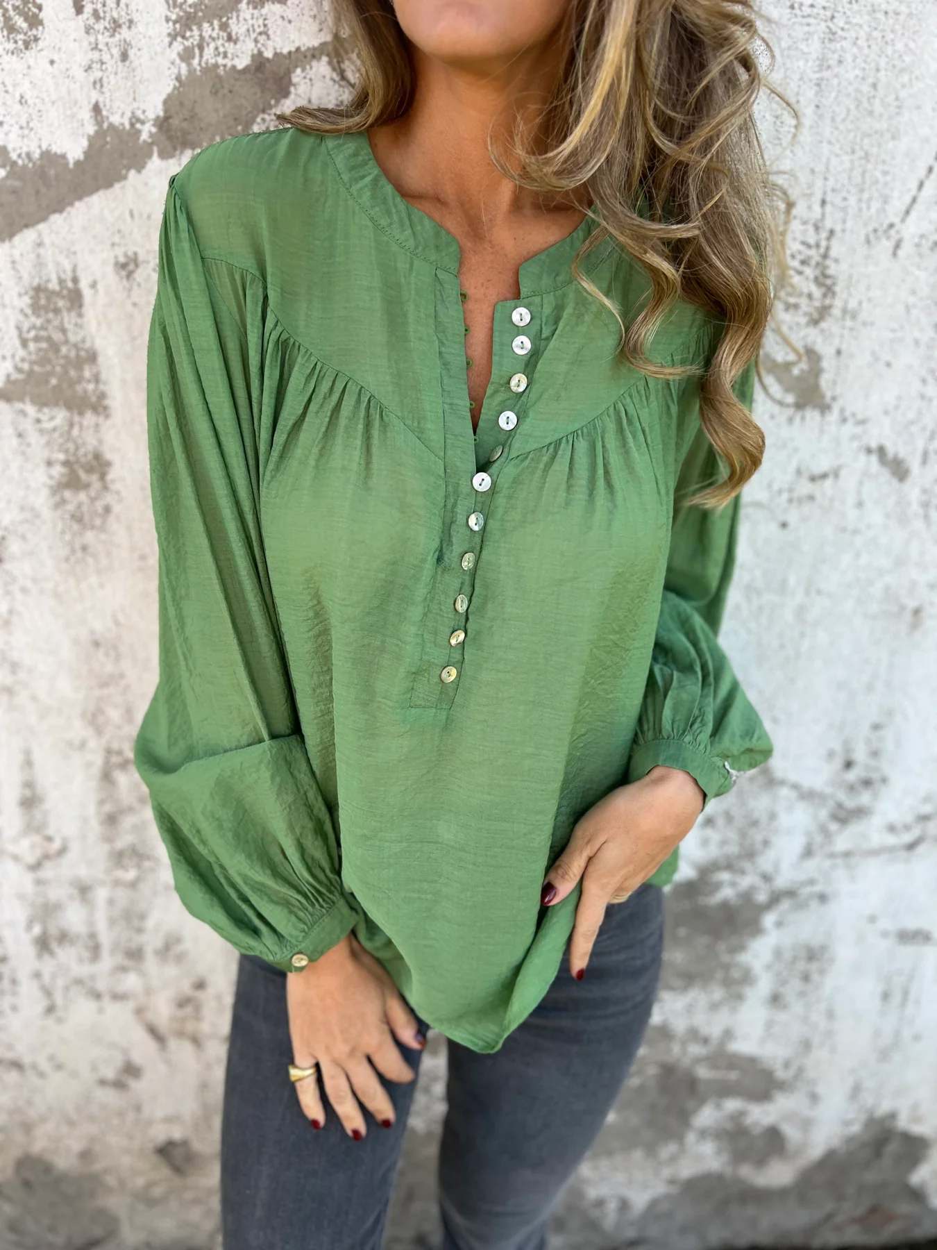 Casual Ice Silk Button Top