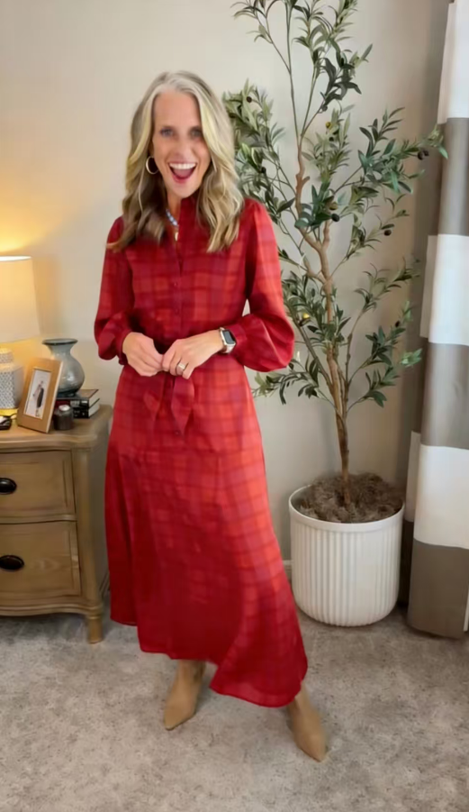 🎁Christmas sale☃️2025 Christmas Hepburn-inspired elegant plaid dress