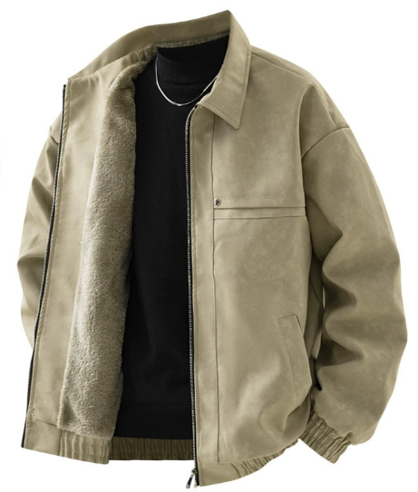 2026 Retro Lapel Merard Fleece Leather Jacket
