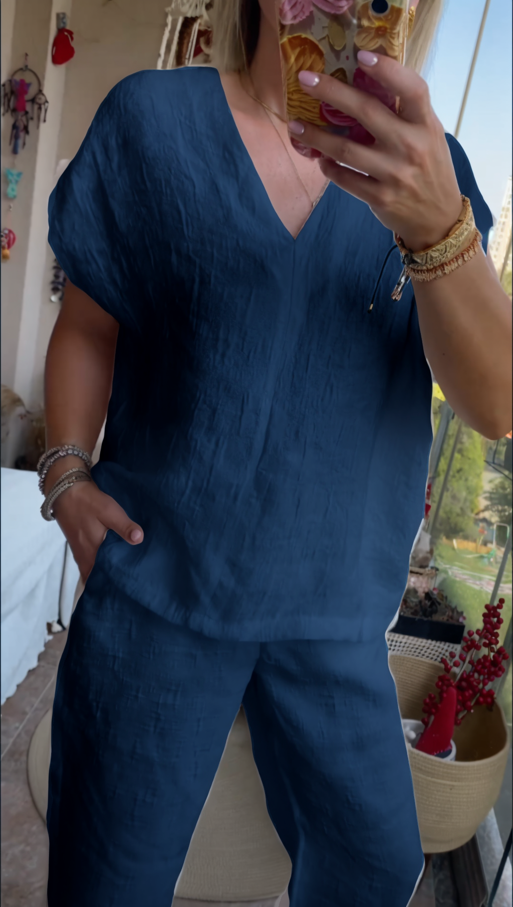 Woman's Casual Cotton linen Suit