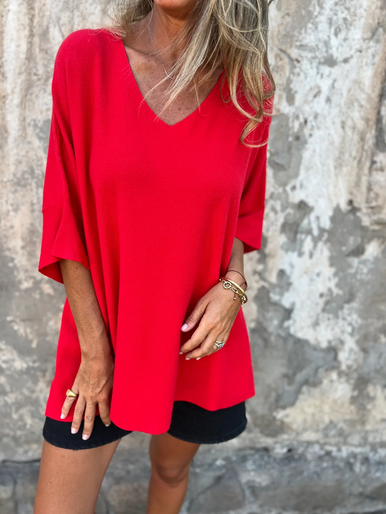 Women's Three Quarter Sleeves Casual  Sweater