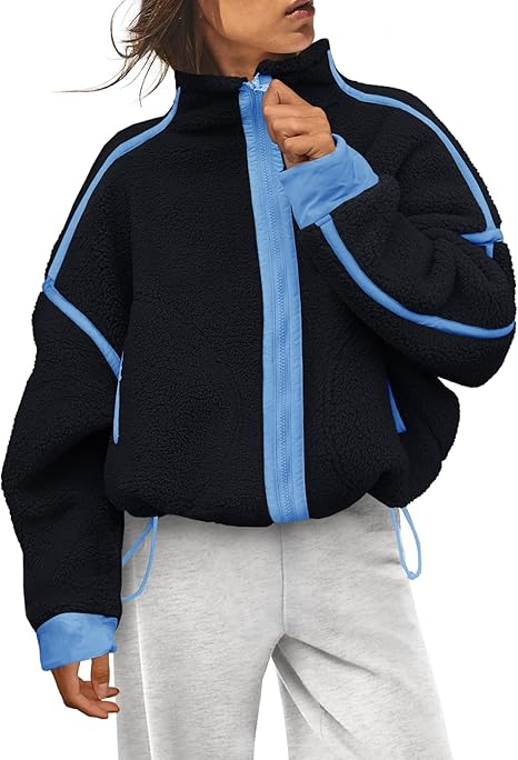 2025 Women's fleece zip-up lamb fleece coat