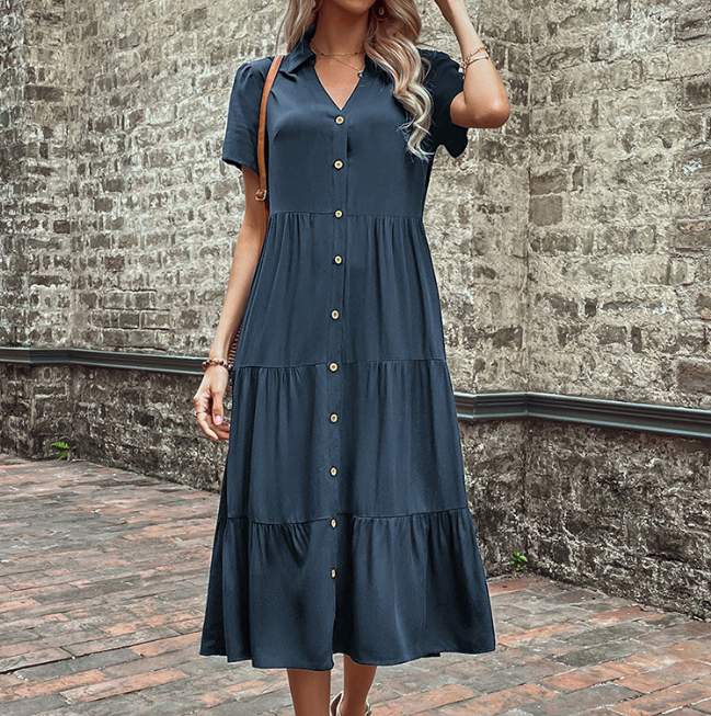 Women's Casual V-neck simple dress