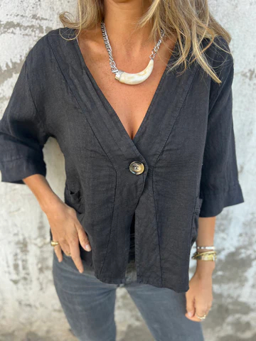 Classic 100% Linen Terracotta Jacket