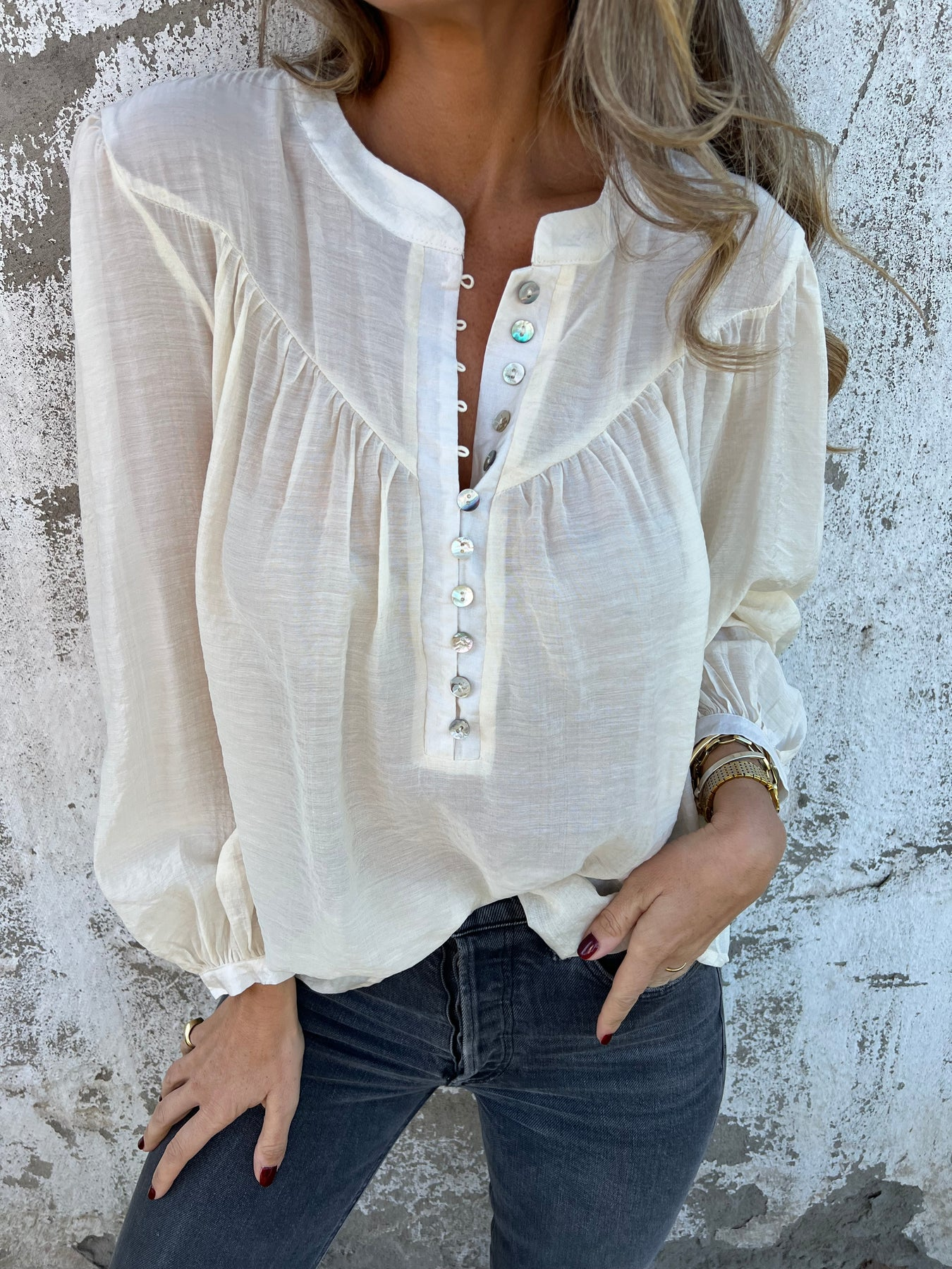 Casual Ice Silk Button Top