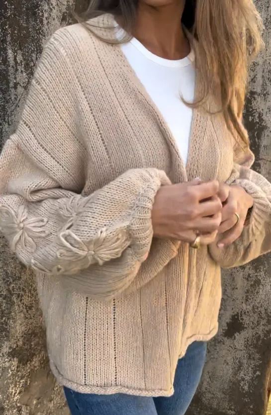 2024 Women's Casual Long Sleeve Sweater Cardigan