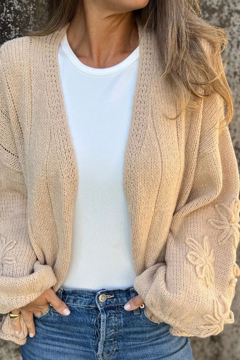 2024 Women's Casual Long Sleeve  Floral Sweater Cardigan