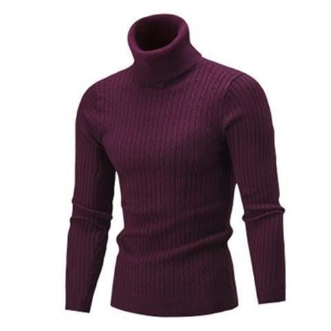 🔥Men's turtleneck twisted slim-fit knit sweater