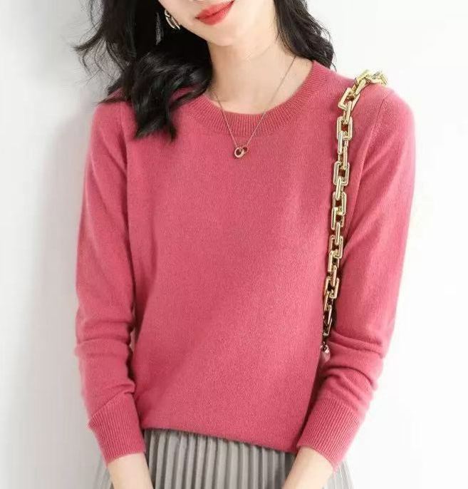 Autumn And Winter New Round Neck Sweater Women'S Inner Layer Sweater Versatile Fashion Cross-Border Sweater Drop Shipping