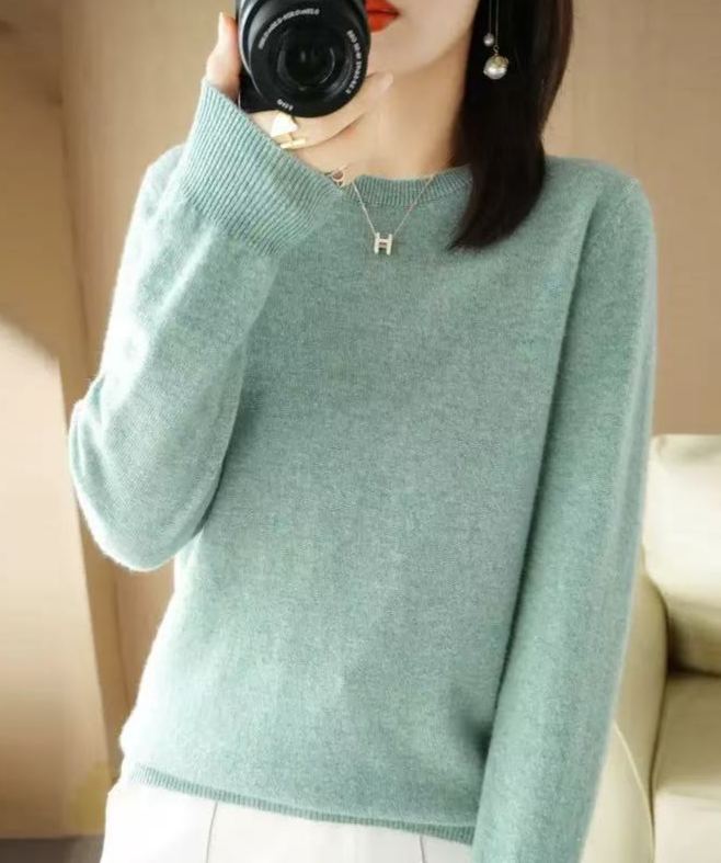 Autumn And Winter New Round Neck Sweater Women'S Inner Layer Sweater Versatile Fashion Cross-Border Sweater Drop Shipping