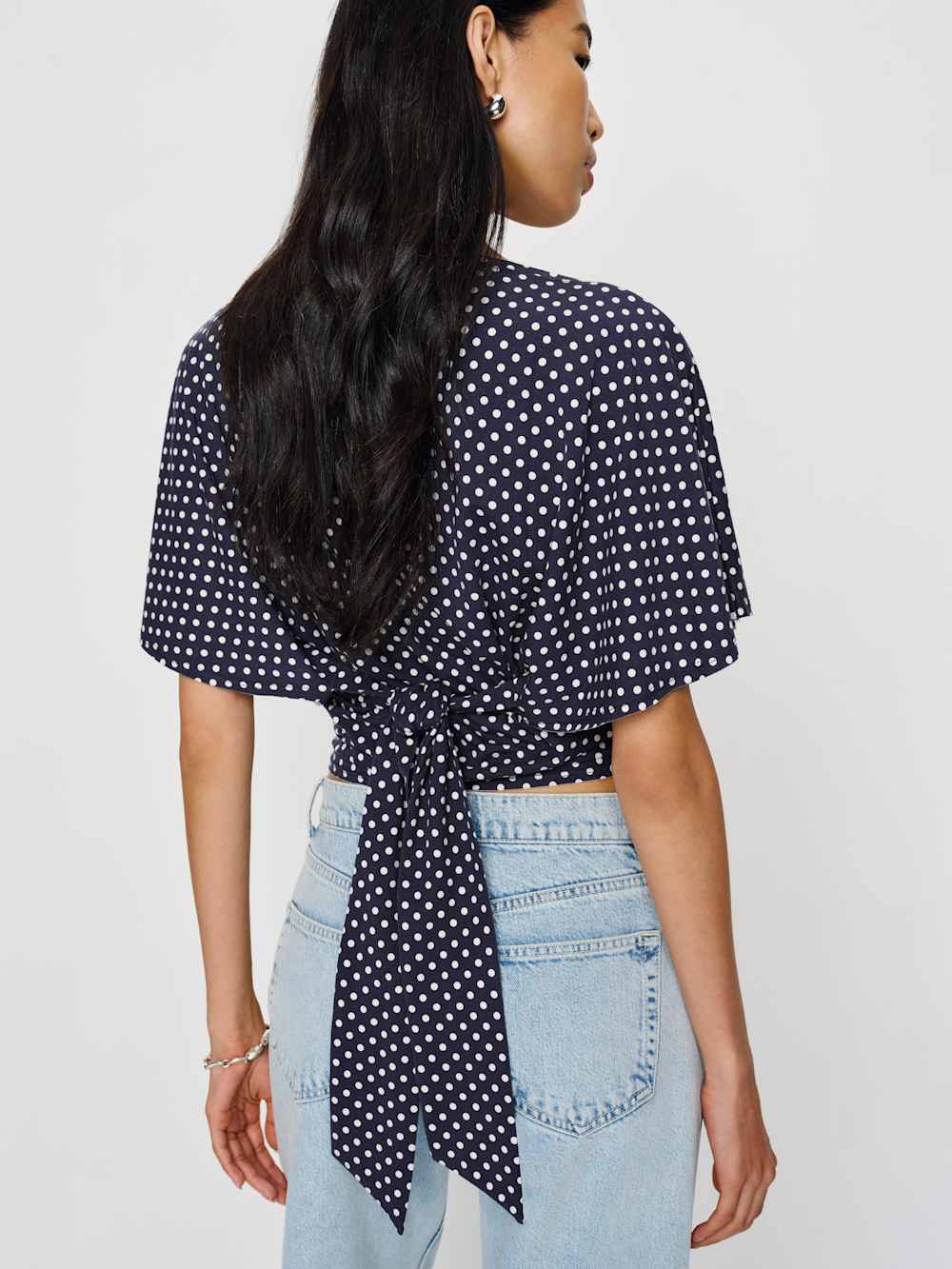 Batwing Sleeve Tie Top