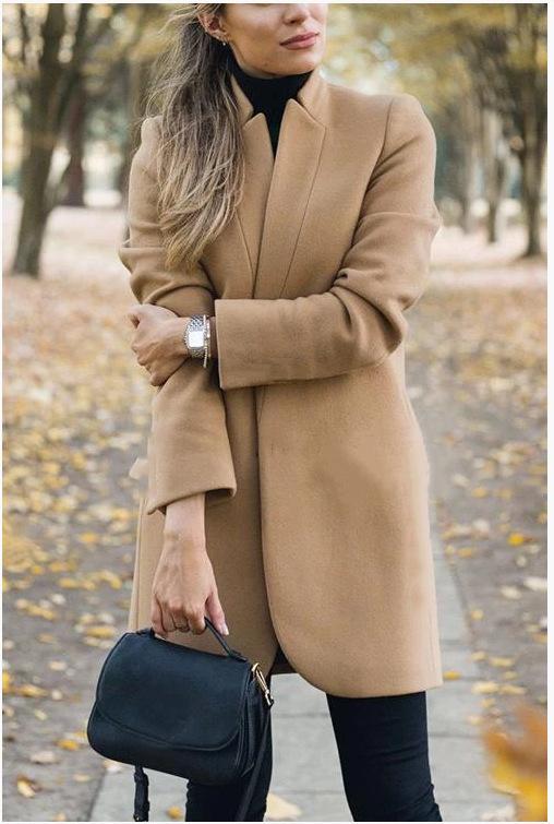 🔥Limited Time Offer 49% OFF🔥Solid color stand collar wool coat