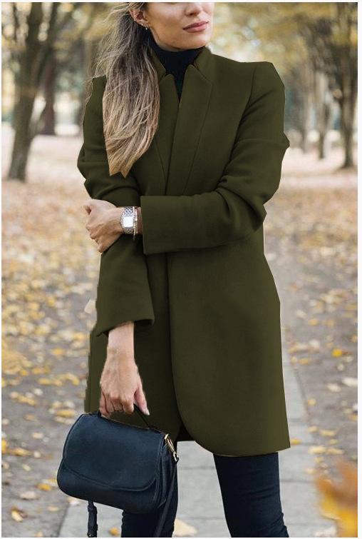 🔥Limited Time Offer 49% OFF🔥Solid color stand collar wool coat