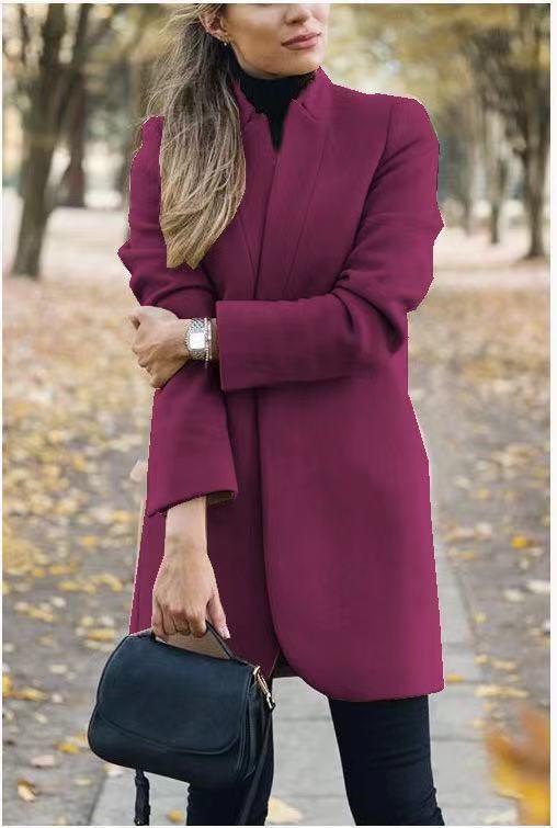 🔥Limited Time Offer 49% OFF🔥Solid color stand collar wool coat