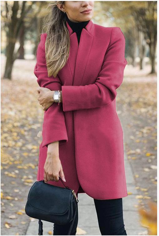 🔥Limited Time Offer 49% OFF🔥Solid color stand collar wool coat