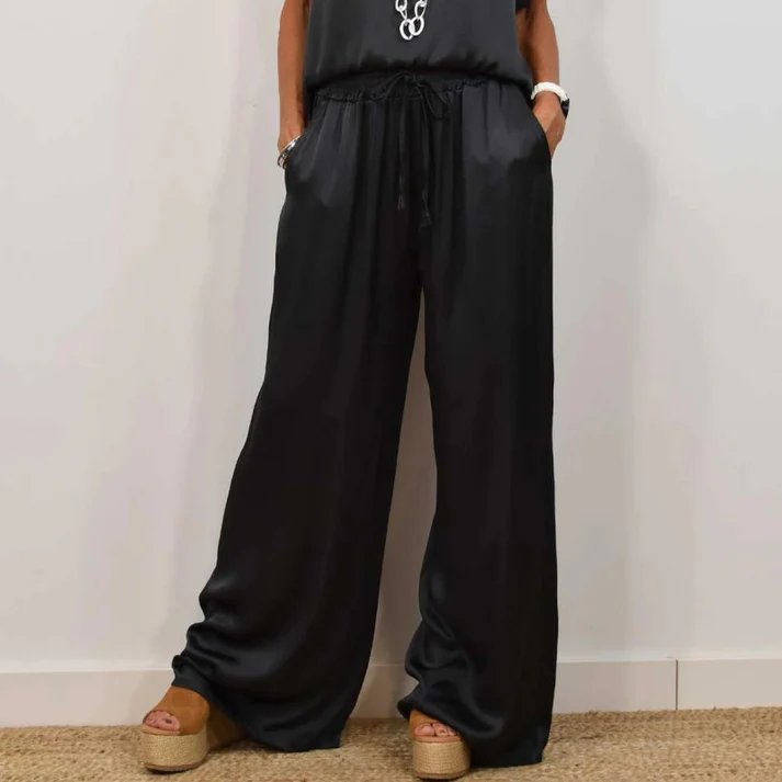 Crew Neck Section Drawstring Pants Suit