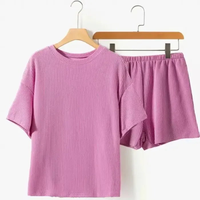 New Casual Striped Round-Neck Suit