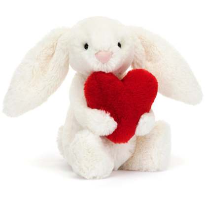 Jellycat Bashful Rabbit With Heart Small 18 cm