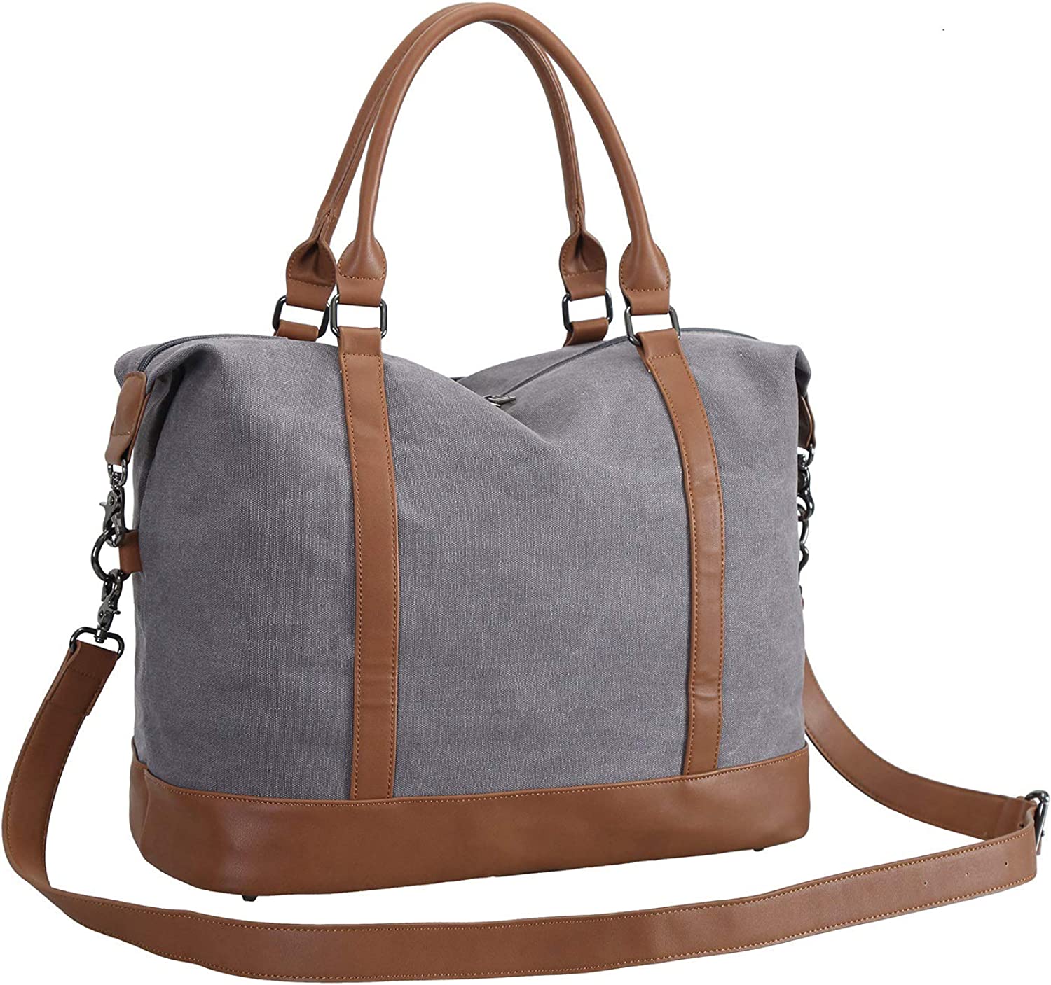 Ladies Canvas Weekender Bag Overnight Carry-on Tote Duffel in Trolley Handle