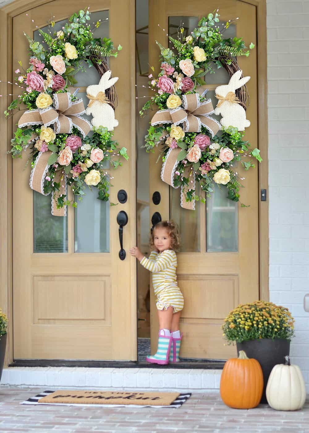 🥕Easter Sale🥕Rustic Bunny Wreath|Spring Wreaths for Front Door