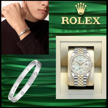 LOVE BRACELET, CLASSIC MODEL,10 DIAMONDS & DATEJUST 36