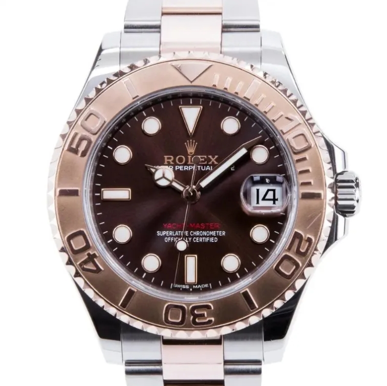 Yacht-Master 37 Steel and Everose Gold Rolesor Yacht-Master 37 Watch - Black Dial - Oyster Bracelet 268621