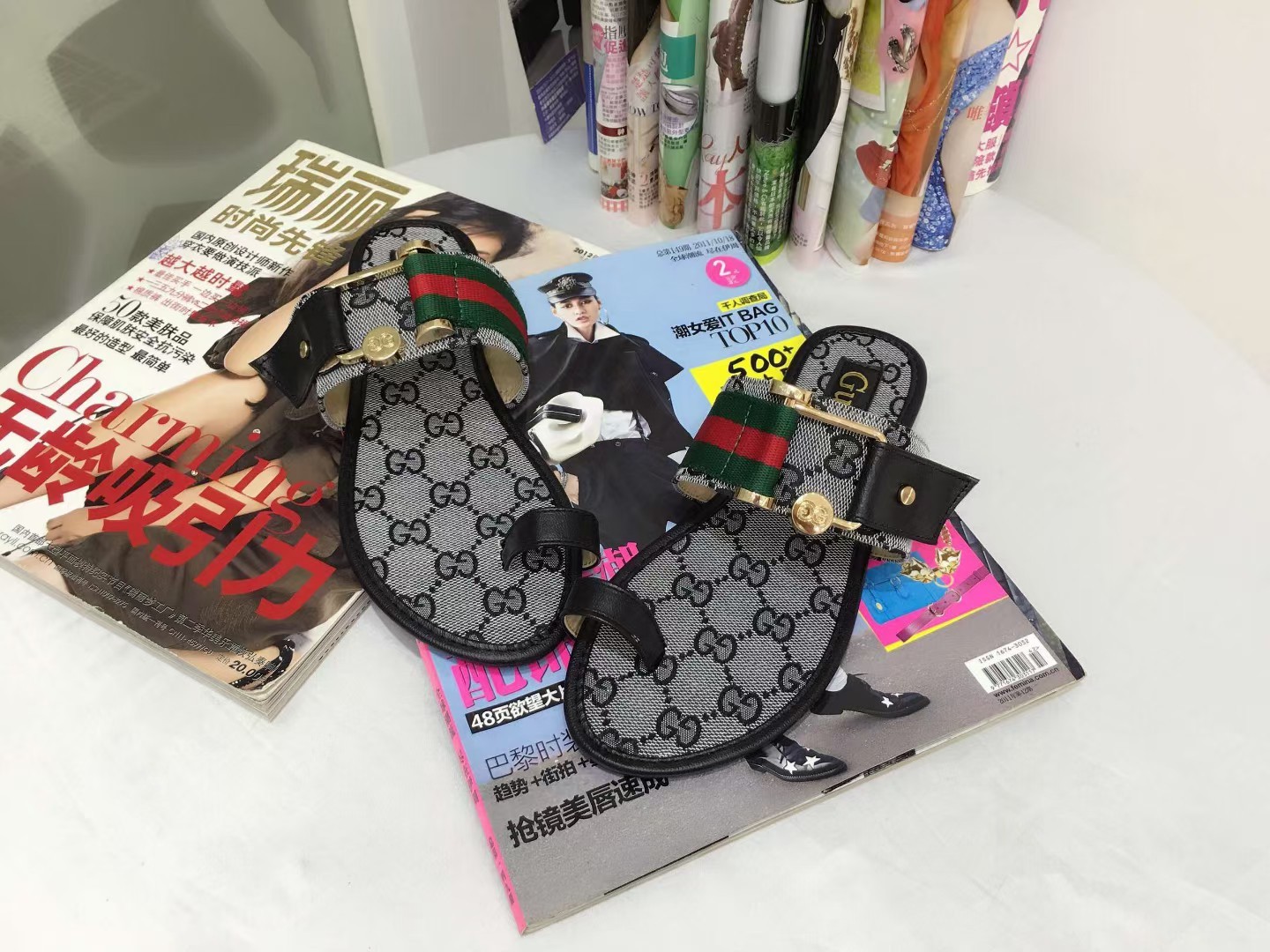 WOMEN'S DOUBLE G MATELASS脡 CANVAS SLIDE SANDAL