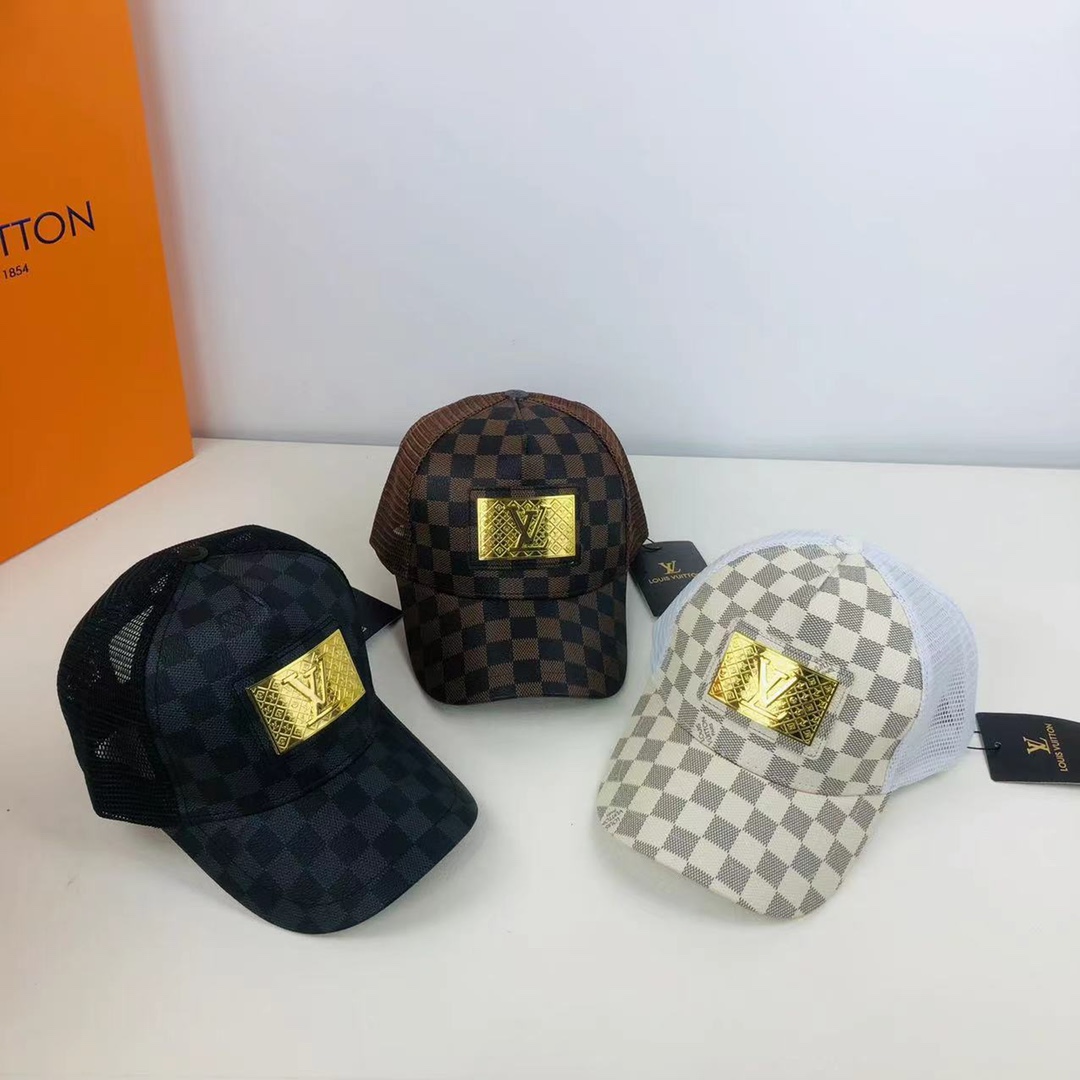 Metal LOGO Color Block Print Baseball Mesh Cap