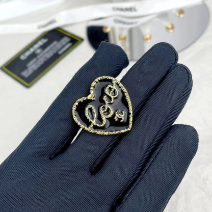 New Black Love Letter Brooch