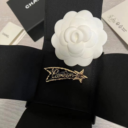 Pentagram Black Double C Brooch
