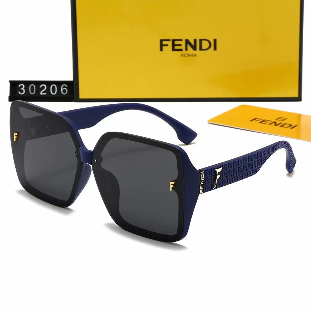 4-color fashion double F letter LOGO polarized sunglasses