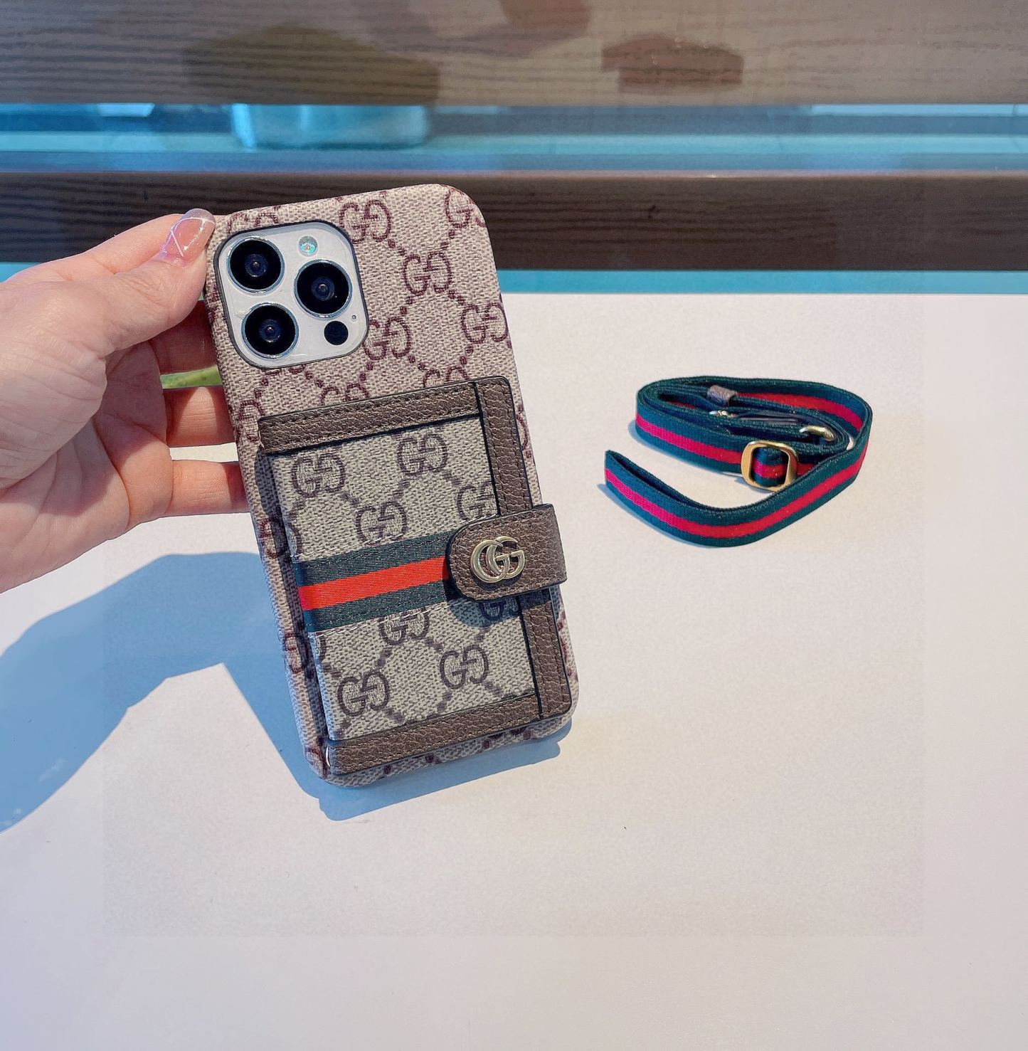 Web Crossbody Card Holder Phone Case
