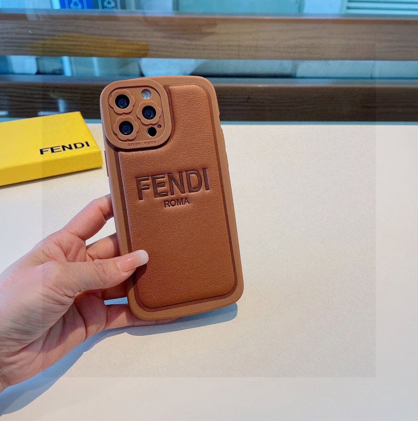 Embossed leather full cover mobile phone case