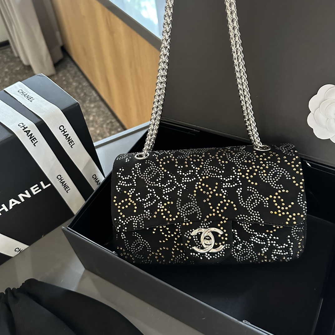 PARIS-SHANGHAI STUDDED CC FLAP BAG