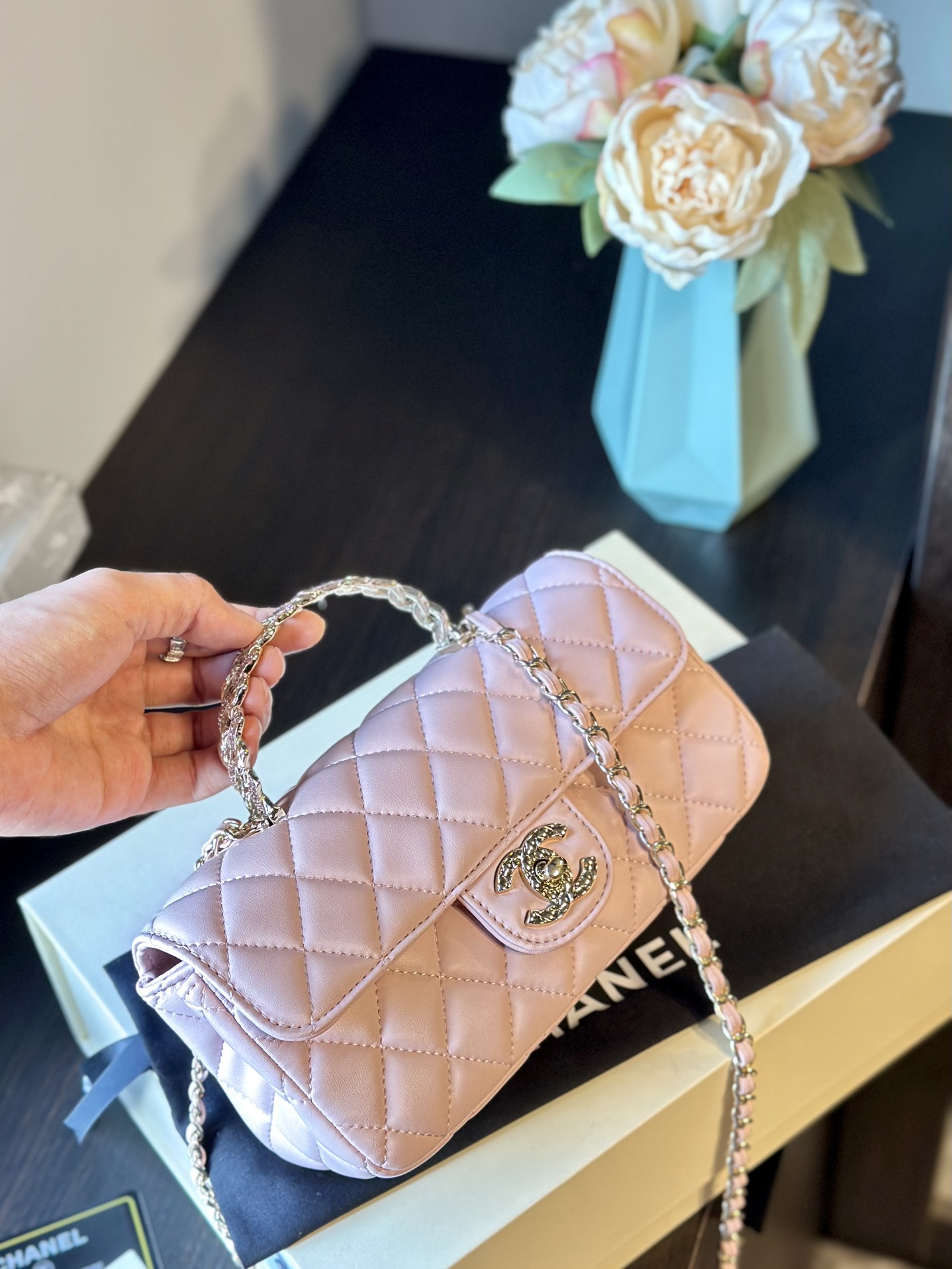 Lambskin Quilted Mini Rectangular Flap Bag