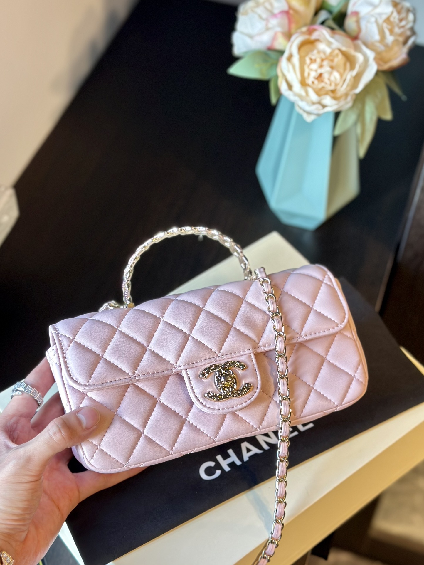 Lambskin Quilted Mini Rectangular Flap Bag