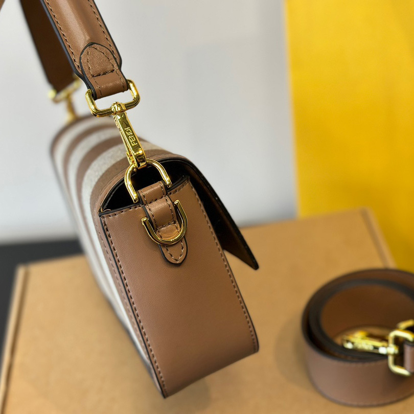 Baguette striped fabric bag