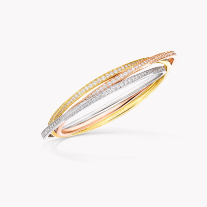 Triple Spiral Pavé Diamond Bangle