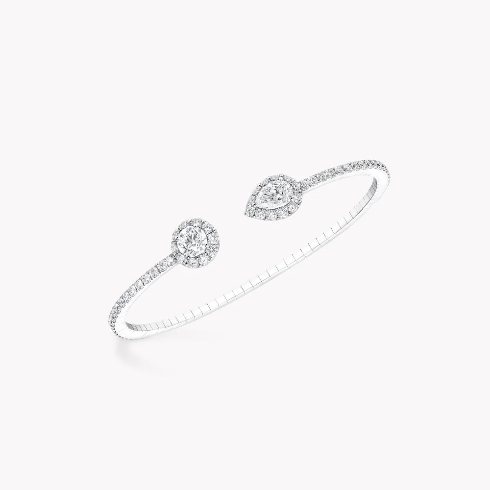 Icon Round and Pear Shape Open Diamond Bangle