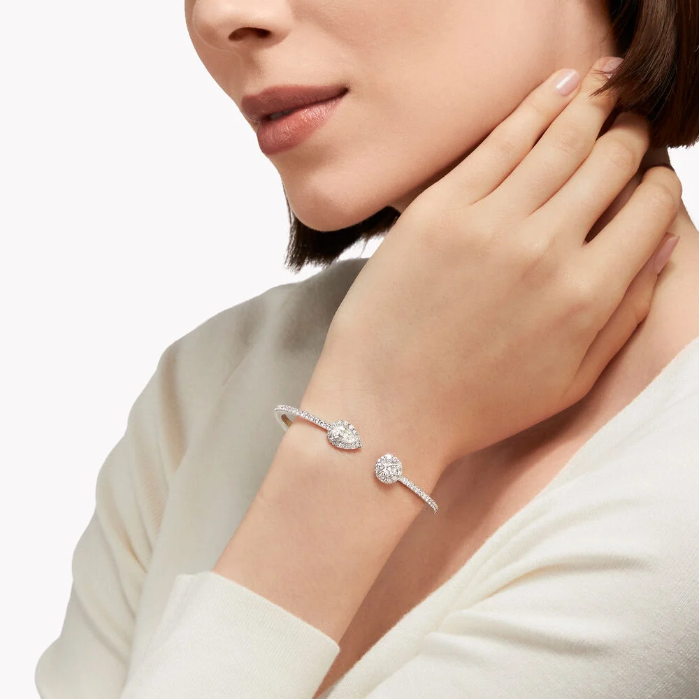 Icon Round and Pear Shape Open Diamond Bangle