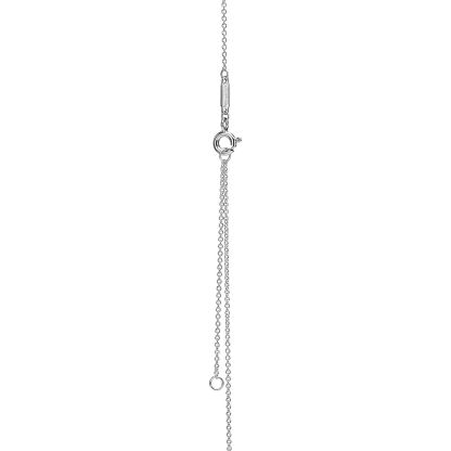 Return to 庐 Blue Double Heart Tag Pendant in Silver with a Diamond, Small