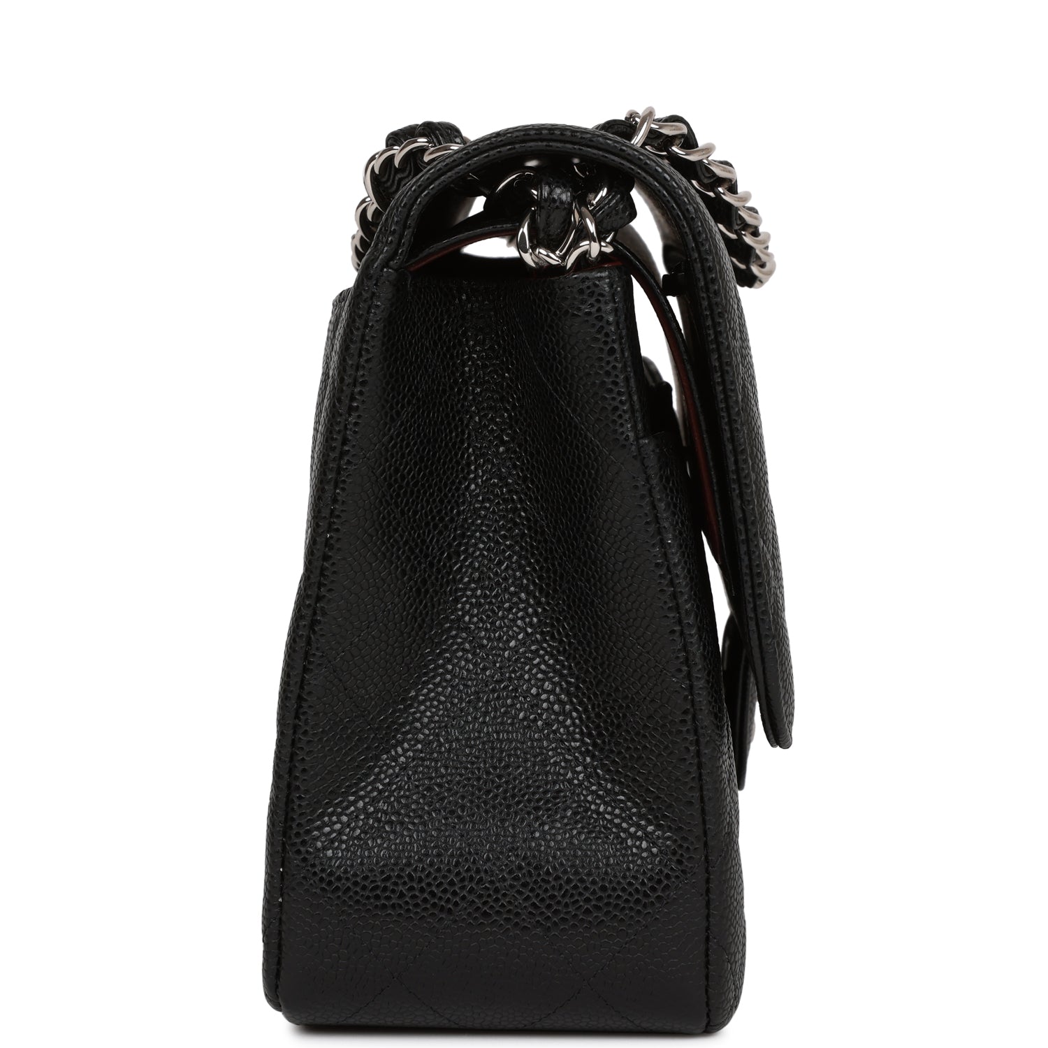 Jumbo Classic Double Flap Bag Black Caviar Silver Hardware