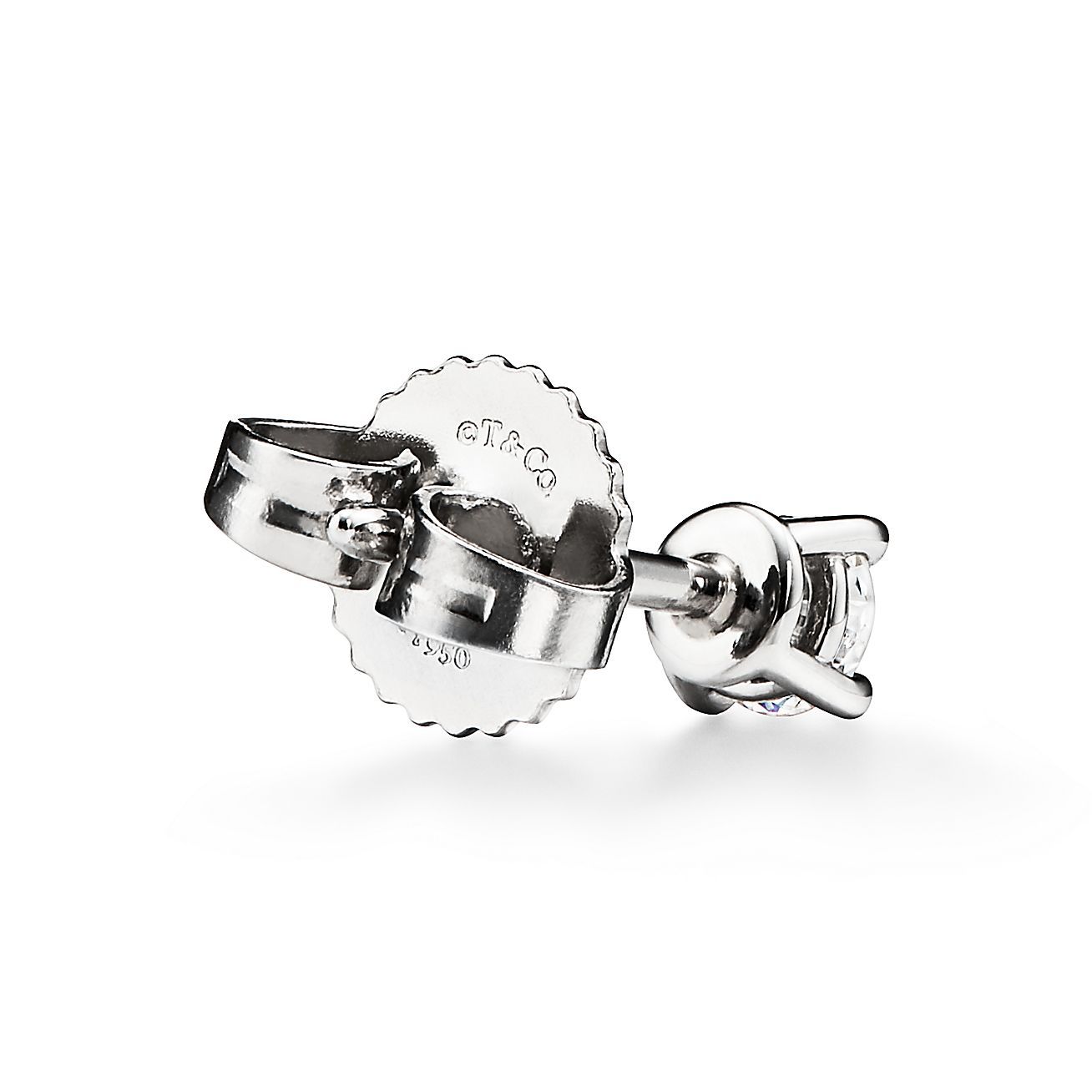 Solitaire Diamond Stud Earrings in Platinum