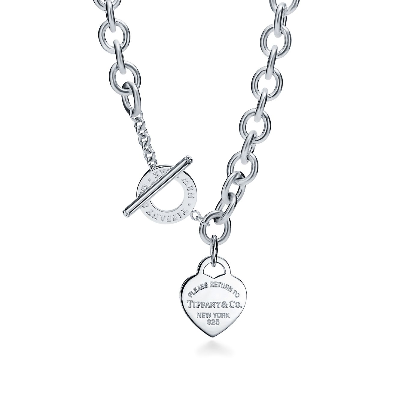 Return to 庐 Heart Tag Toggle Necklace in Silver